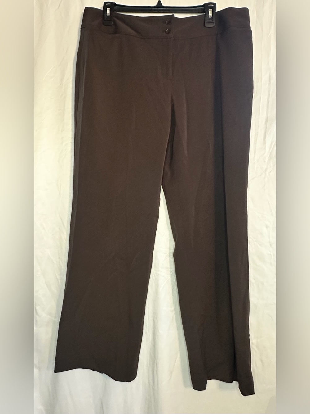 Apt.9 Women’s Brown Wide Leg Dress Pants size 16P small front pockets